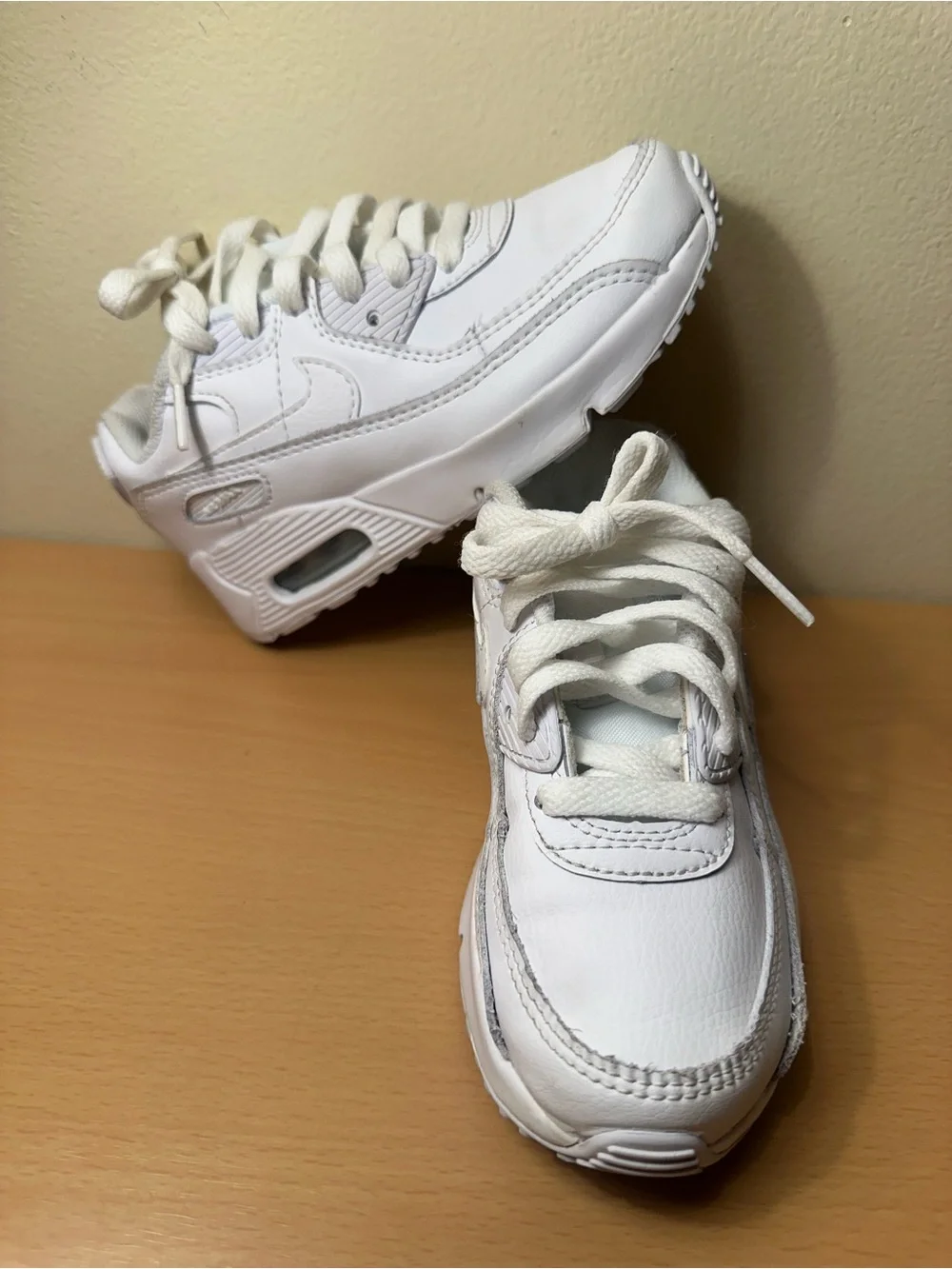 Nike Air Max 90 Triple White Unisex Kids Shoes Size 12.5C